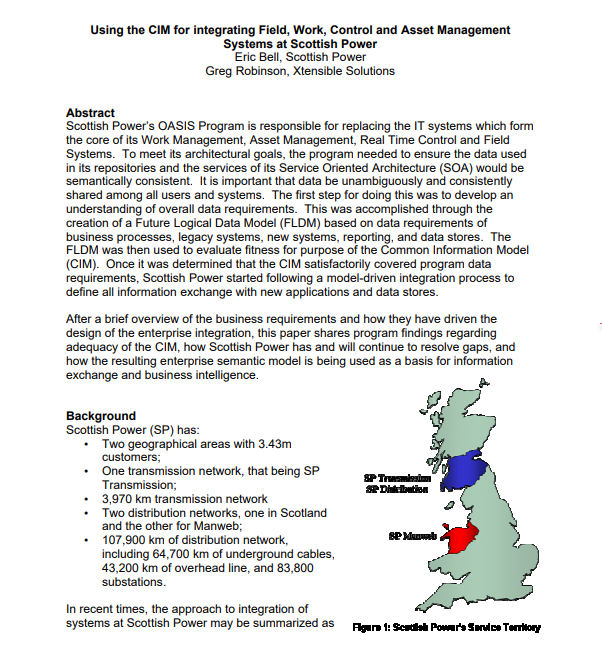 CIM for Field, Work, Control and Asset Management