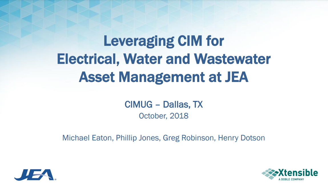Electrical, Water and Wastewater Asset Management with CIM